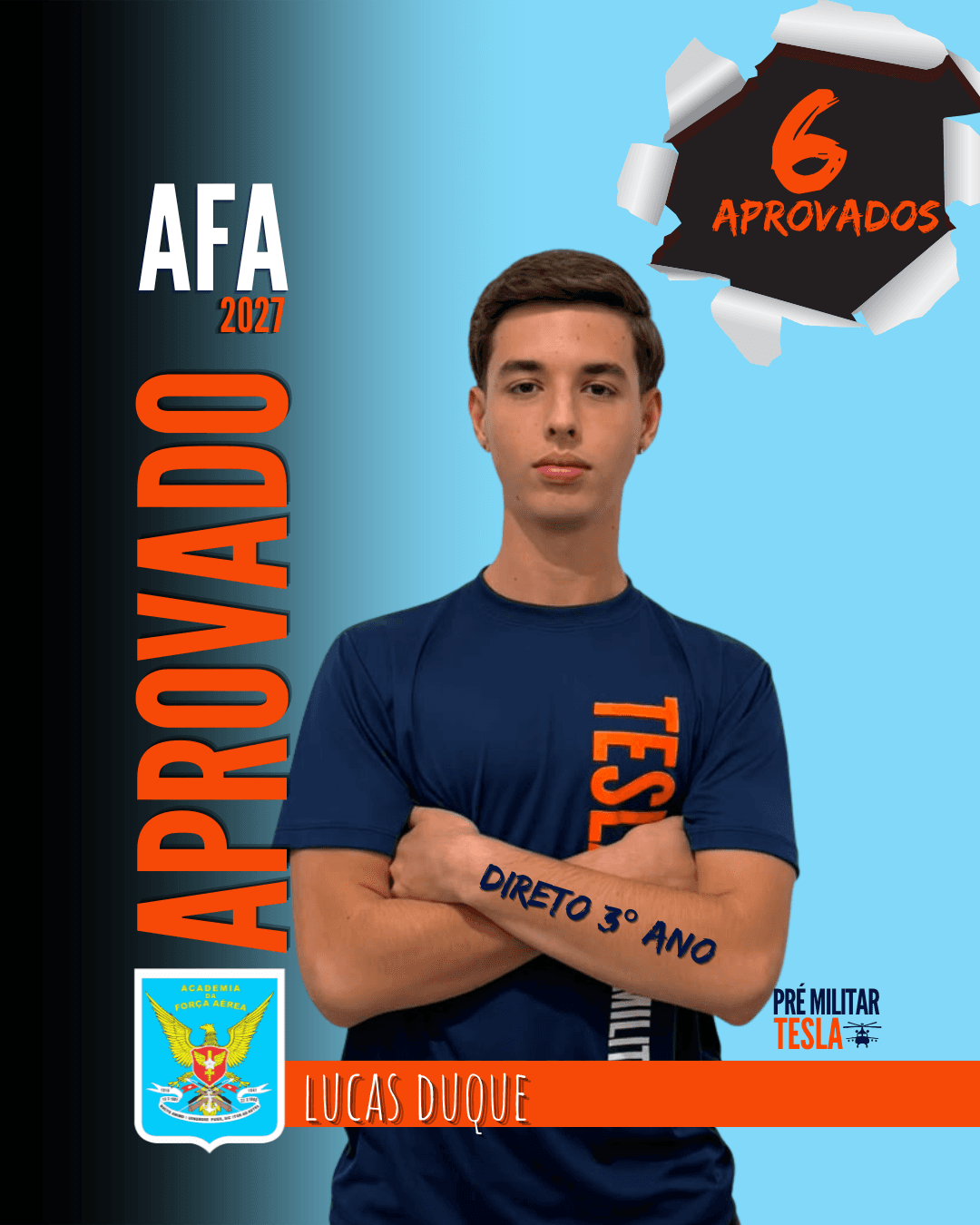 Lucas Duque — Aprovado direto para o 3º ano na AFA